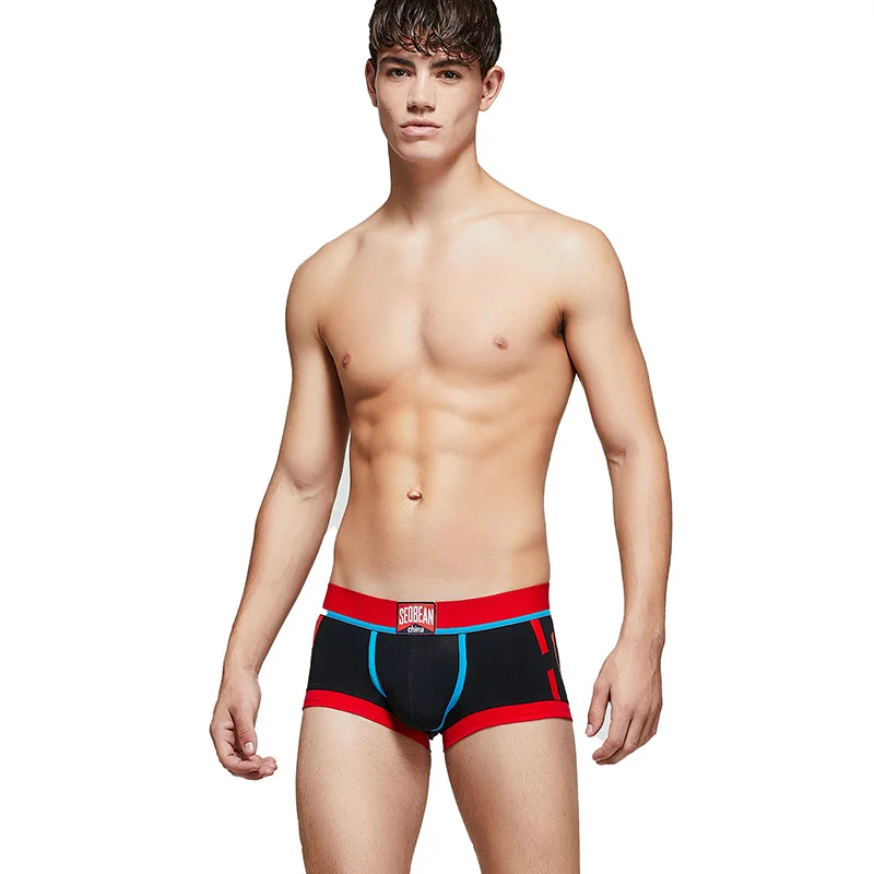 SEOBEAN Herren-Boxershorts mit niedrigem Bund, Baumwollunterwäsche, weich, atmungsaktiv, bequem, für den täglichen Freizeitkleidung