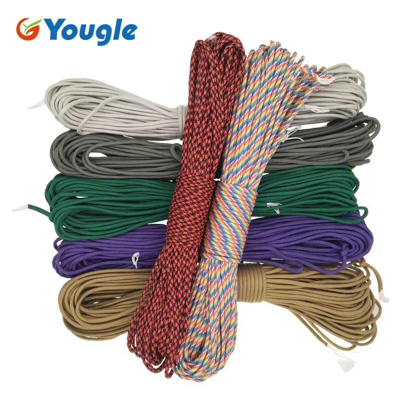 

YOUGLE 100FT 31M 7 strands Paracord 550lb Rope Cuerda Escalada Mil Spec Type Outdoor Camping Survival tent Equipment 25-31