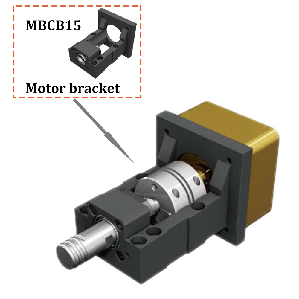 MAXTENO Professional Motor Bracket Support Unit for ball screw housing MBCB15-D/DP/E/EP stepper motor with BF15 and Coupler