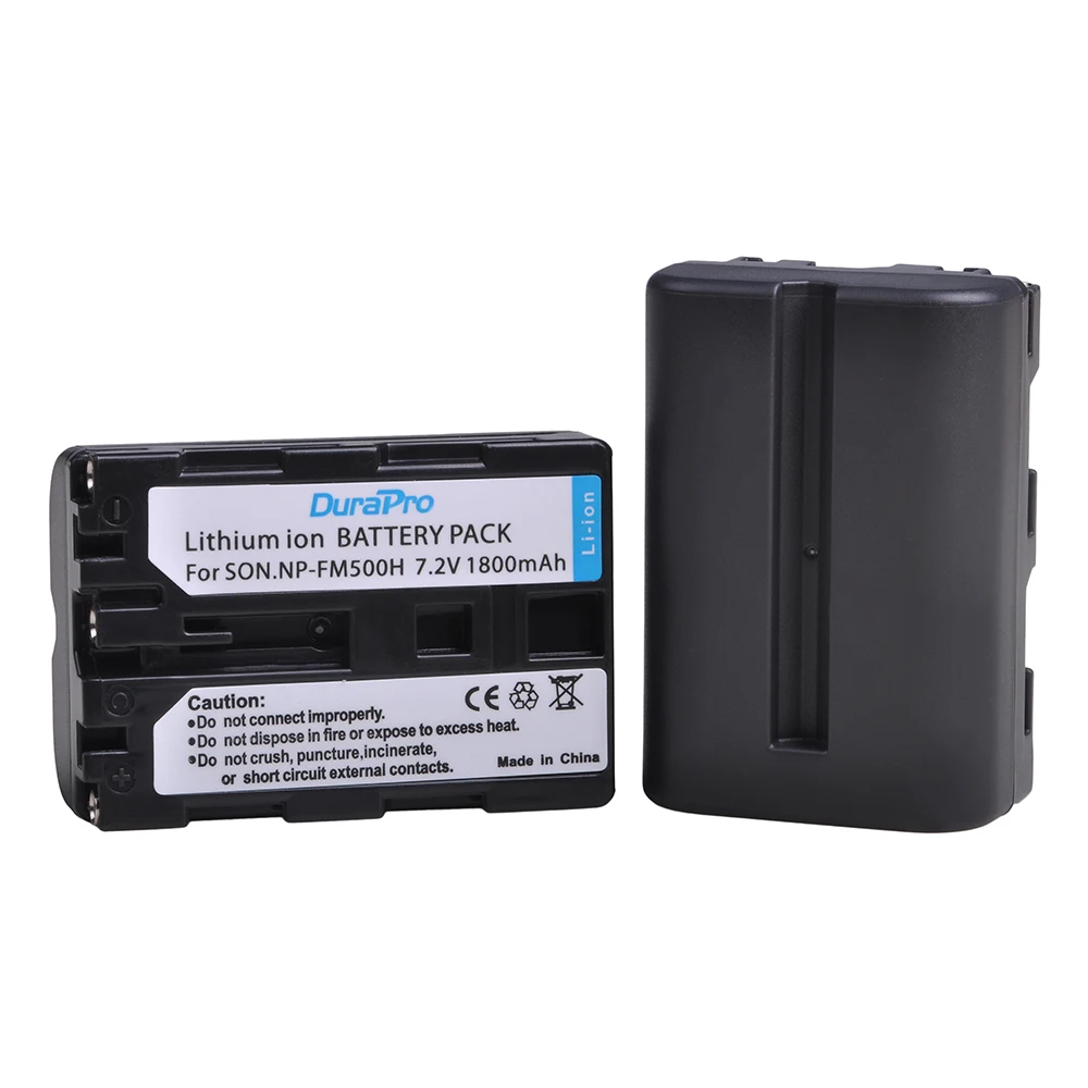 DuraPro 1800mAH NP-FM500H NP FM500H Rechargeable Camera Battery For Sony A57 A65 A77 A99 A350 A550 A580 A900