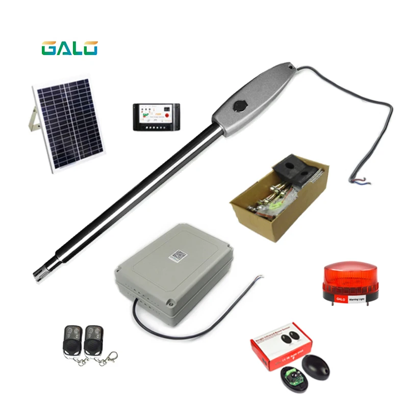 long arm actuator solar kit Heavy-Duty Solar Single Automatic Gate Opener Kit for Swing Gates Up to 20 Feet (ft.)