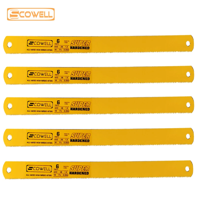 5 PZ 450*38*1.6mm 6TPI HSS Potenza Seghetto Lame Per Seghe A Nastro In Acciaio Ad Alta Velocità Lama Per Taglio di Metallo Legno Macchina sega Strumenti FAI DA TE