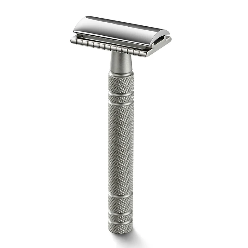 Men Shaving Double Edge Manual Shaver Blade Replaceable Classic Safety Razor Matte Nonslip Blank Brass