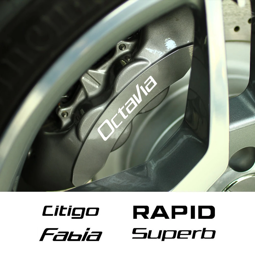

Наклейка на тормозной суппорт автомобиля, 6 шт., термостойкая наклейка для Skoda Octavia Fabia Rapid Superb Kodiaq Scala Karoq, автомобильные аксессуары