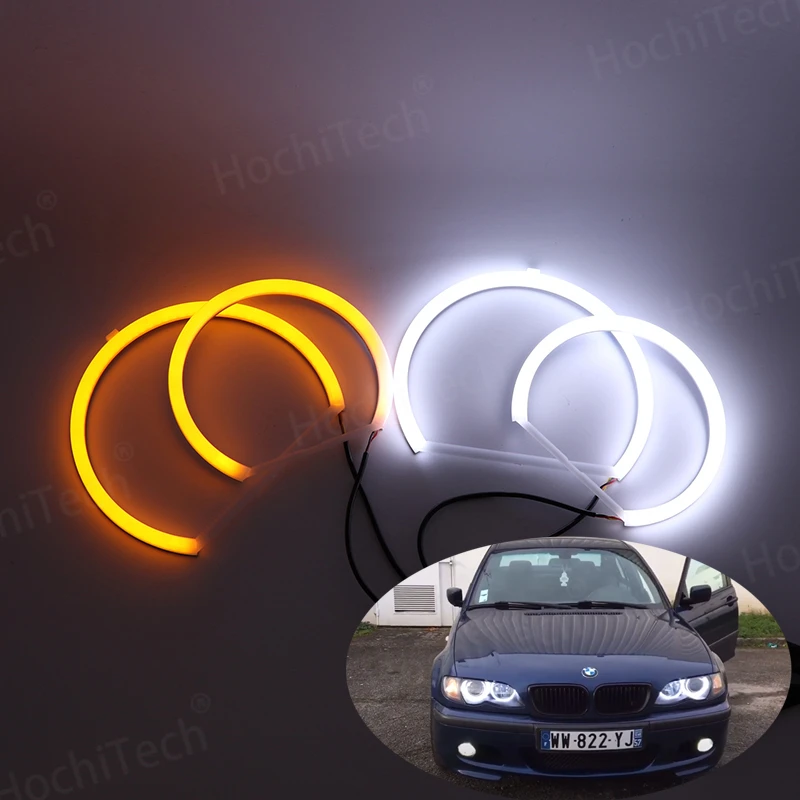 

For BMW 3 Series E46 Sedan Touring Wagon Coupe Compact 1998-2005 WHITE LED Headlight Angel Demon Eyes Kit Angel Eyes Light