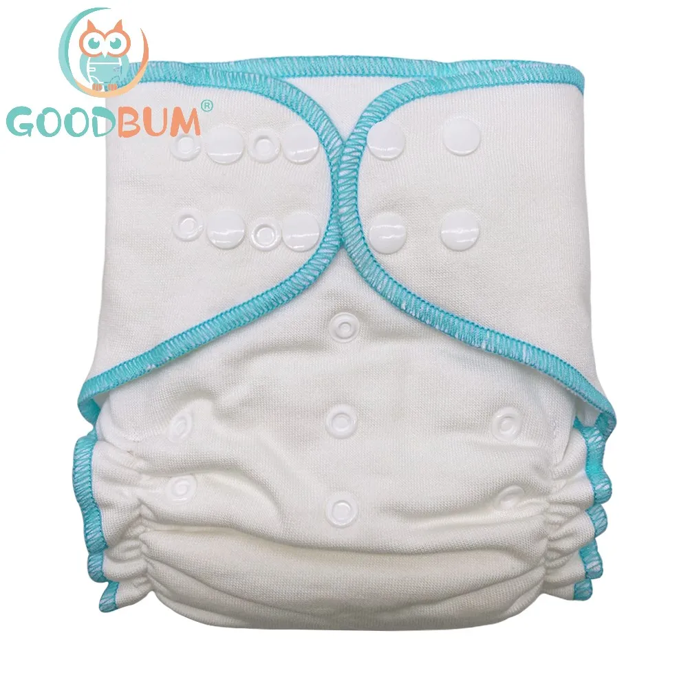 

Goodbum 1PC Bamboo Cotton AI2 Diaper Cloth Diaper Double Row Snaps Washable Soft And Comfortable Cloth Nappy For 3-15KG Baby