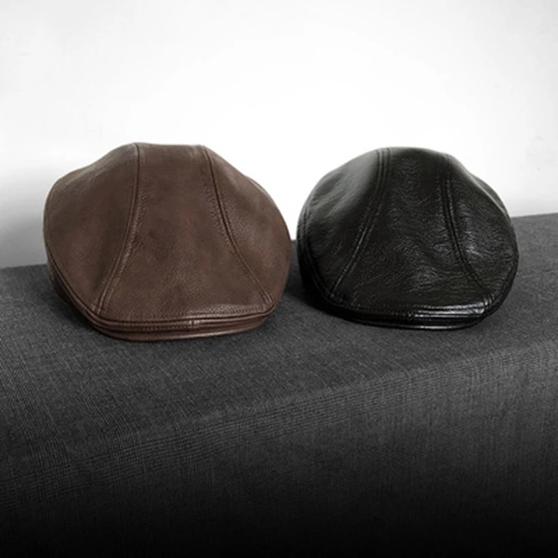 Classic Newsboy Cap For Men Upscale PU Berets Casual HandsomeBaker Boy Hat Women Fashion Boinas Duckbill Cabbie Hats BLM259