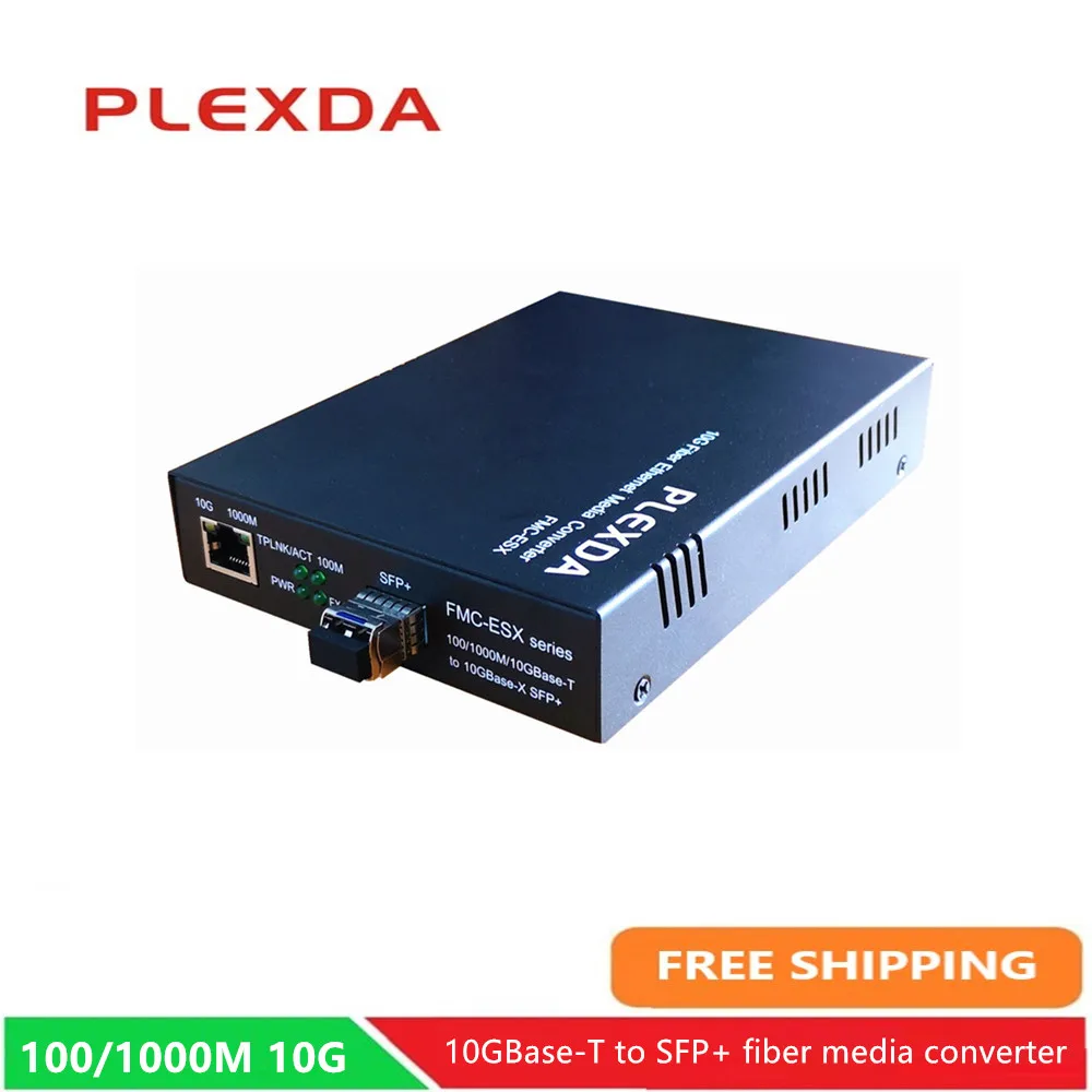 

Plexda 100/1000M/10GBase-T to 10GBase-X SFP+ Fiber Media Converter for 10GE Ethernet (FMC-10G-ESX)