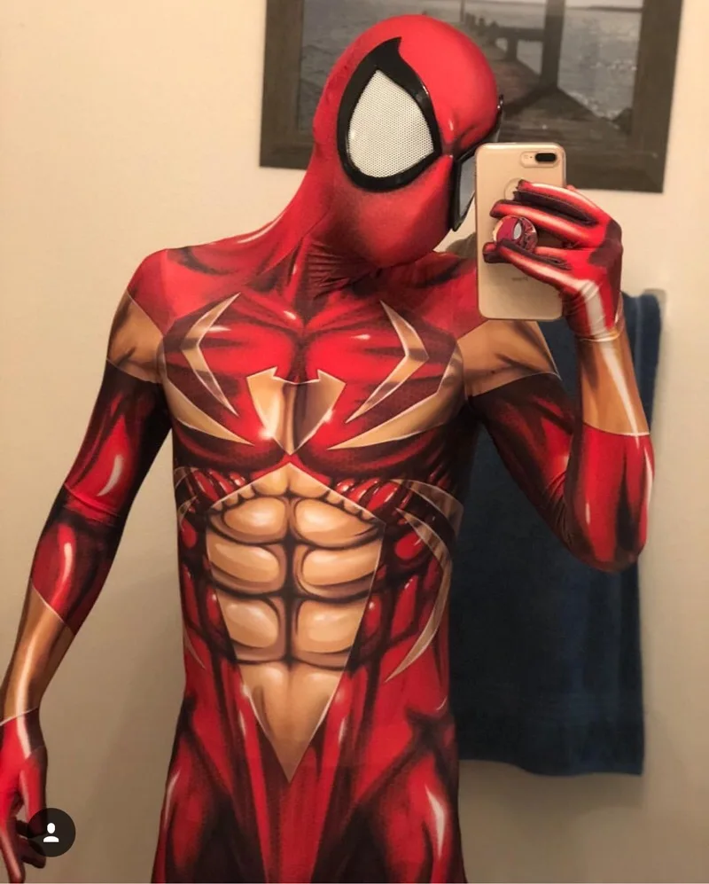 

Big Lens Gold Iron Spiderman Costume Cosplay 3D Printed Spandex Spider Boys Halloween Costume Bodysuit Zenzai Male/Female/Kids