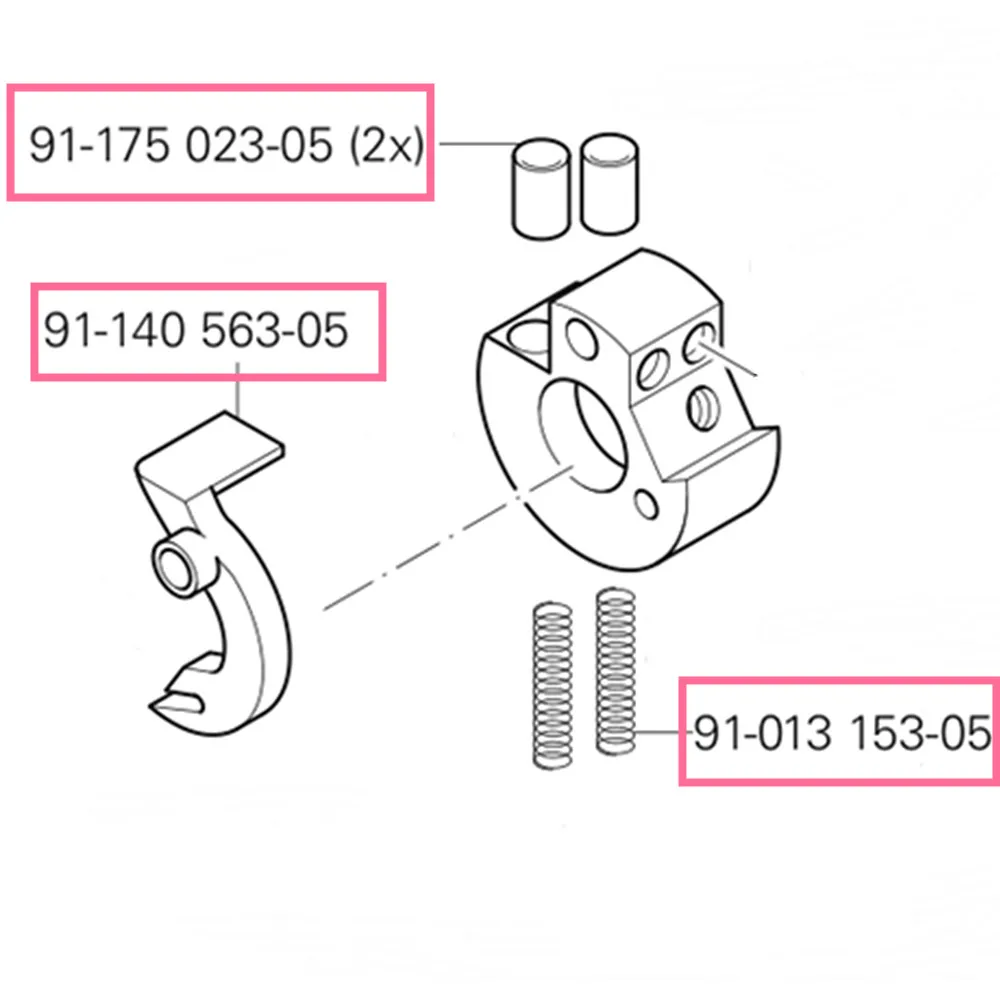 

Safety Clutch Bushing #91-175023-05 Spring #91-013153-05 Spring Plate #91-140563-05 For PFAFF 1245,1246,MA1245,MA1246,TW1-1245