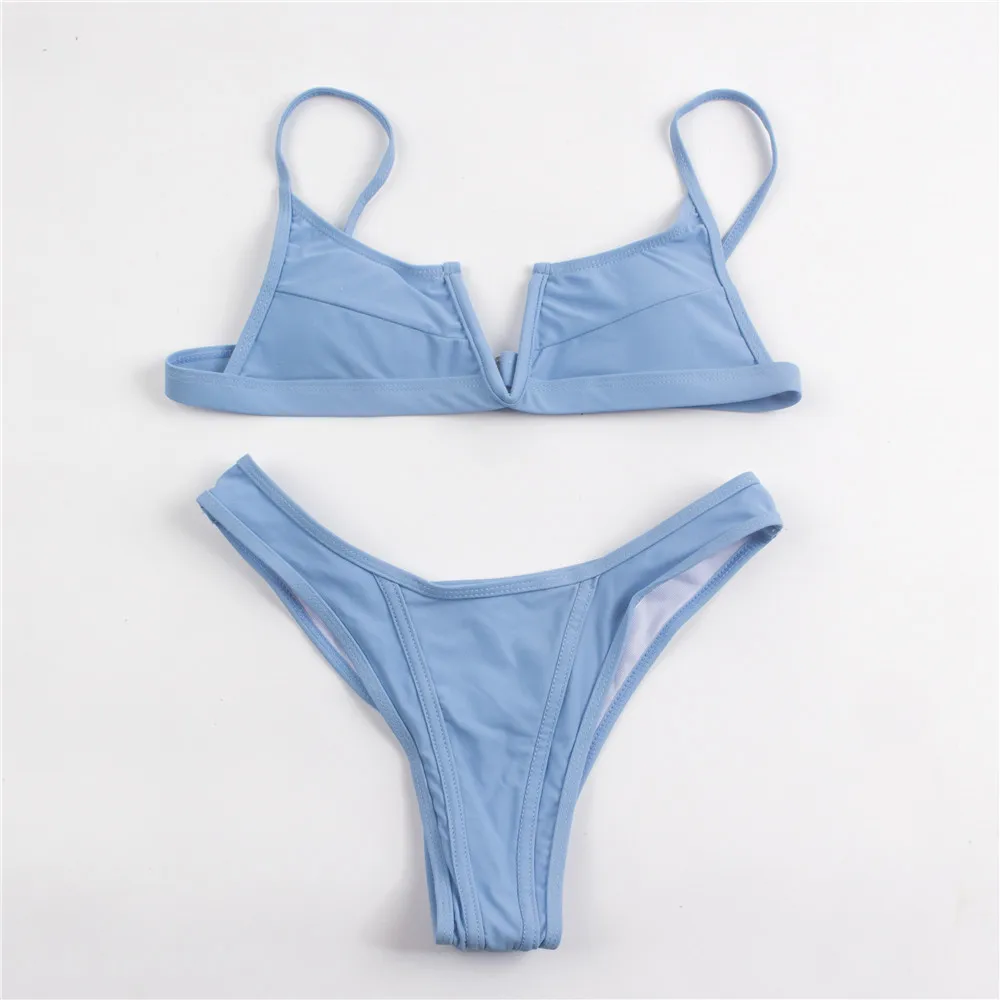 Push Up Bikini 2026 Hig Waist Swimsuit Solid Swimwear Women Female Brazilian Women's Swimming Suit Beach Bathing Suits 324