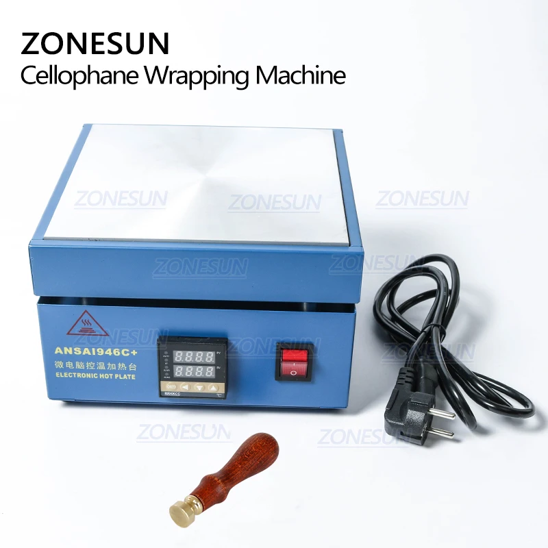 ZONESUN 850W Cellophane Sealer Cigarette Perfume Playing Card Poker Comestics BOPP Film Wrapping Machine Sealing Machine