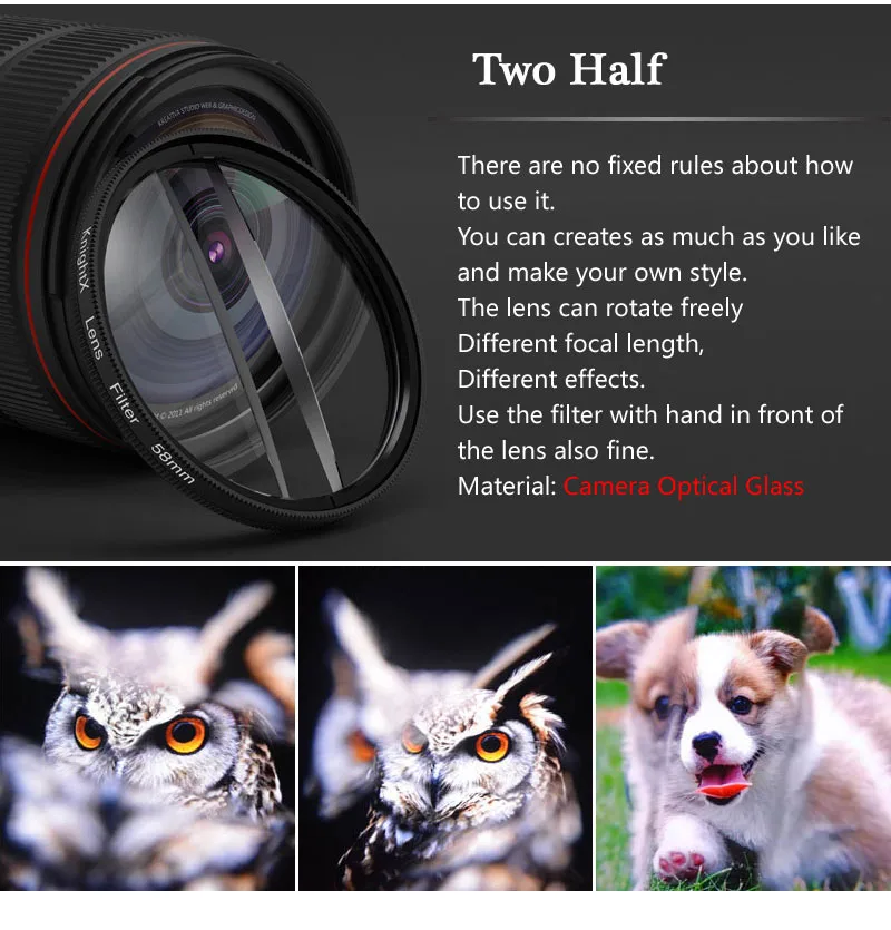 KnightX Lens Universal Clip  Mobile Phone Professional cpl Macro Fisheye Lens Zoom Kaleidoscope Filter For Phone Android