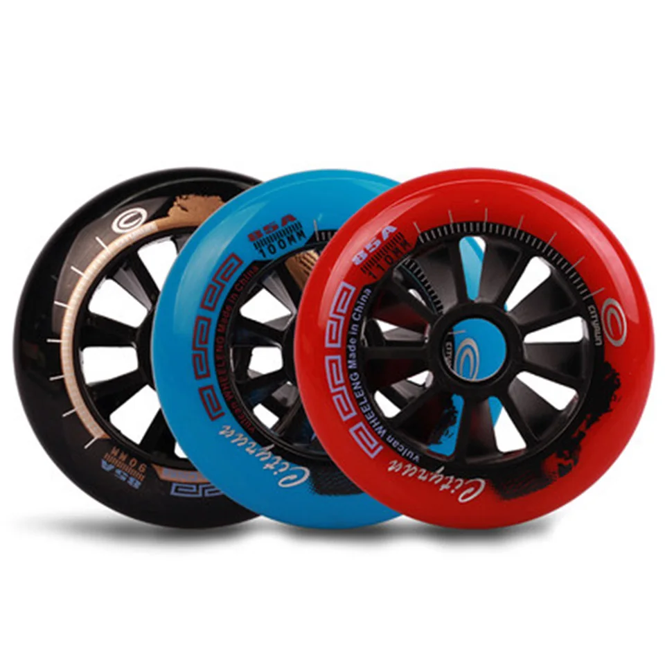 90 100 110mm Cityrun Wheels 85A PU Tires for Inline Speed Skates Indoor Outdoor Asphalt Street Durable Racing Rodas Good