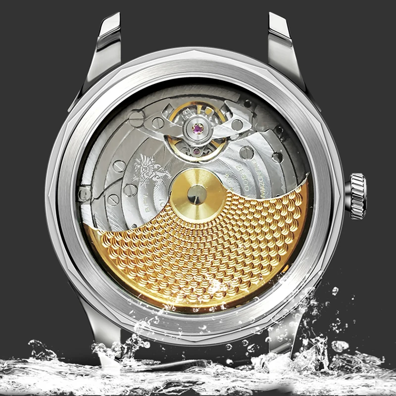 BORMAN สแตนเลสผู้ชายนาฬิกา Power Reserve 80 ชั่วโมง Moon Phase นาฬิกาอัตโนมัติ Sapphire กระจกกันน้ํา 50M นาฬิกา