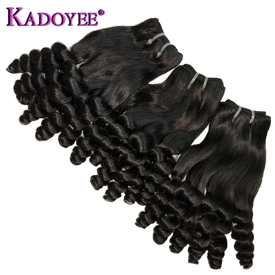 

Funmi Hair Double Drawn Spring Curly Hairstyle Bouncy Curl Human Hair Bundles For Black Women Remy Hair Weave Extension 12"-22"