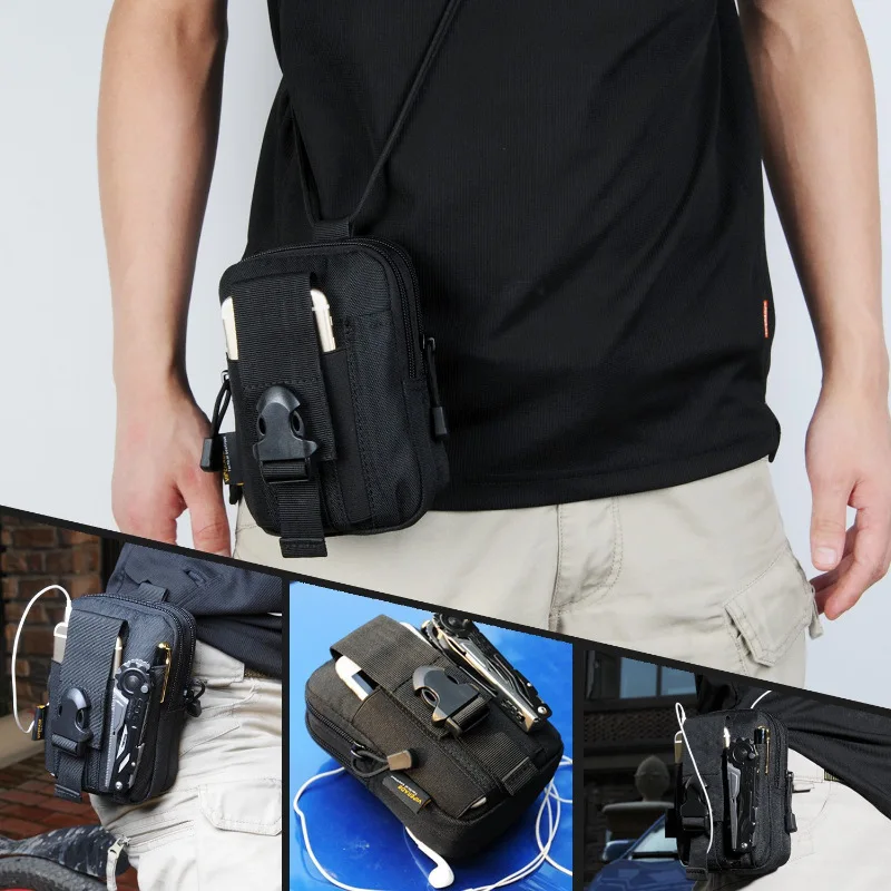 

CQC Molle Tactical Waist Pouch Fanny Pack Bag Men's Outdoor Sports Running Belt Mobile Phone Holder Case EDC Hunting Bags