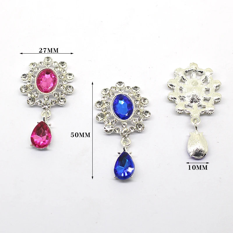 YWXINX 10Pcs new alloy shiny rhinestone flat brooch, DIY wedding holiday wine bottle invitation pendant creative decoration