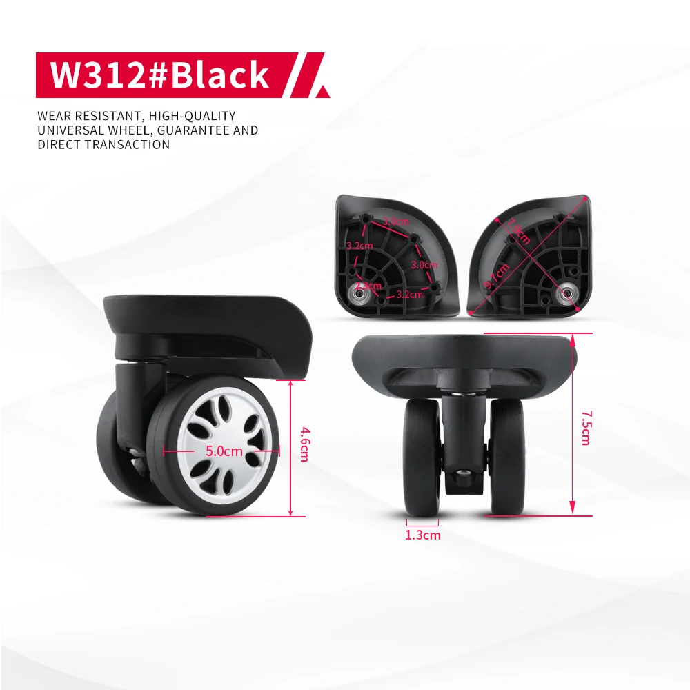 DILONG W312 Poggyász wheels Kicserélés alkatrészek javító vel csavarok wear-resistant Arra való Állóképes Gyakorlati casters