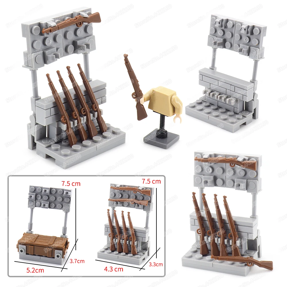 

Military 98k Gun Weapons Display Stand Building Block Moc WW2 Figures Soldier Army Assemble Equipment Model Child Gifts Boy Toys