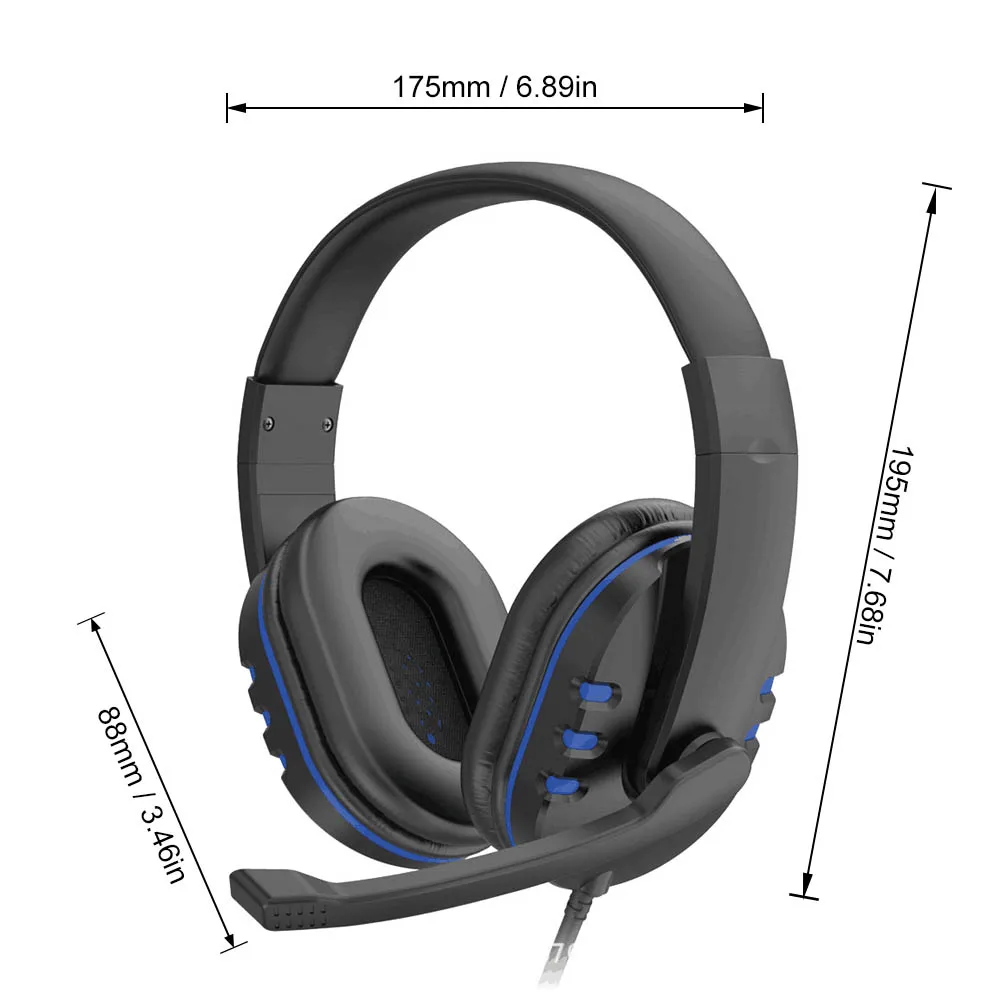 Cuffie Stereo da gioco per Xbox one PS4 PC cuffie da gioco Over-Head cablate da 3.5mm con microfono controllo del Volume gioco auricolare