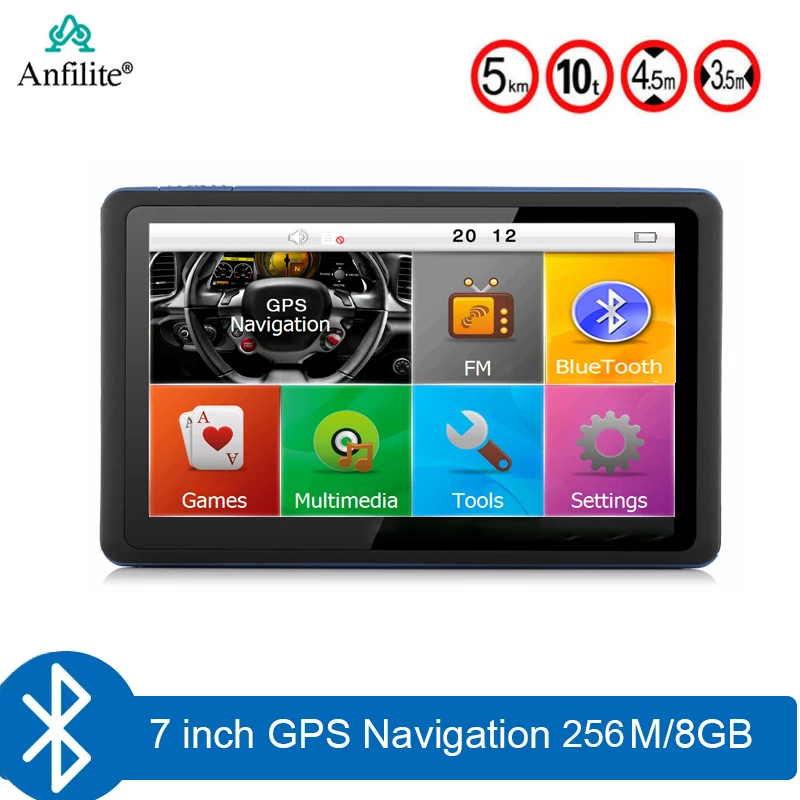 7 inch touch screen GPS Navigation wince 6.0 truck  FM Bluetooth AVIN Car rear camera reversing camera Europe Spain free map