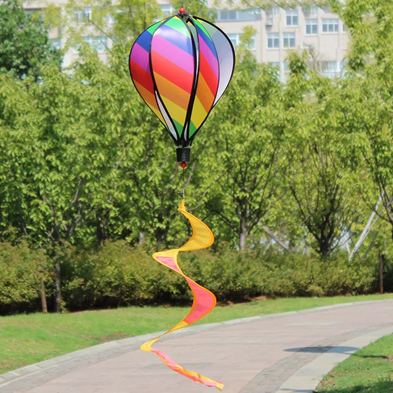 Funny wind rainbow hot air balloon colorful windmill outdoor toy holiday decoration handmade children\'s toy gift