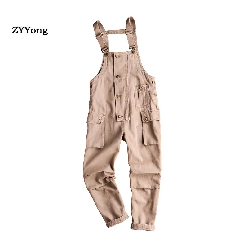 Men Jumpsuit Casual Romper 2020 Joggers Loose Bib Pants Streetwear Fashion Solid Color Suspenders Men Overalls