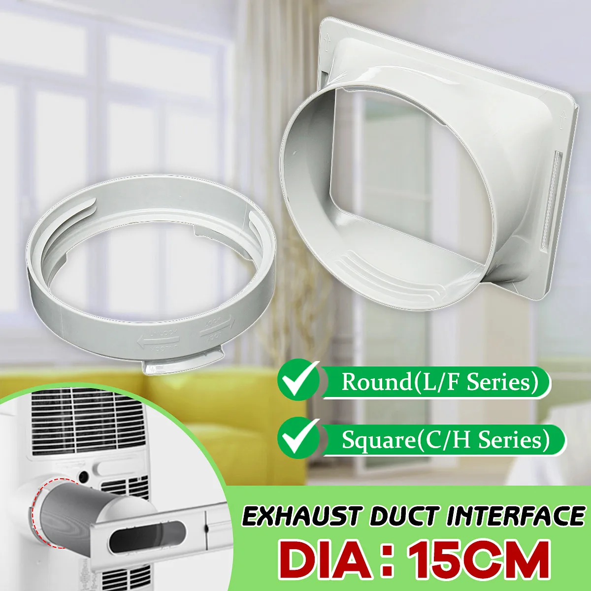 Portable Air Conditioner 15cm Window Seal Air Vent Exhaust Duct Pipe Hose Interface Connector Adaptor For Mobile Air Conditioner