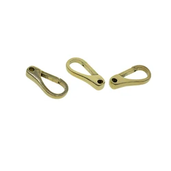 handmade polished solid brass snap spring hook clasp quick easy release keychain keyring FOB leather craft DIY
