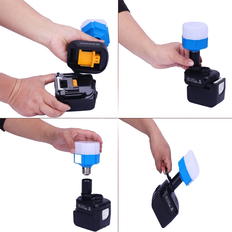 12 واط مناسبة ل ماكيتا عكس الضوء مصباح ليد المحمولة التخييم غرفة الطوارئ العمل ضوء البطارية يمكن استخدامها BL1860 BL1850 LXT