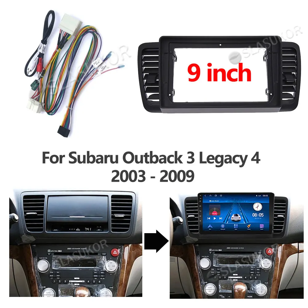 

Рамка или провода для Subaru Outback 3 Legacy 4 2003- 2009, работа с кабелем, стереопанель, установка для приборной панели, DVD рамка, 9 дюймов, 2din