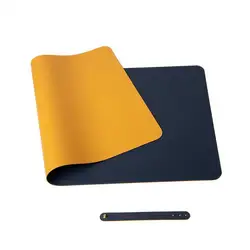 Stain Resistant Mouse Pad Strap Design Faux Leather Waterproof Smooth Surface Mouse Cushion Home Desktop Mat