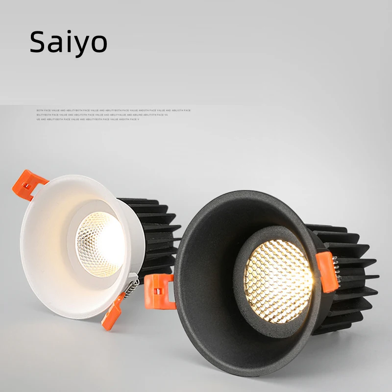 

Saiyo Anti-glare COB LED Recessed Downlights LED Ceiling Light Lamp 7W/12W AC85-265V Honeycomb LED Spotlights Room Lights