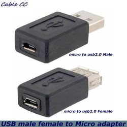 Wholesale New Black USB 2.0 Type A Female to Micro USB B Female Adapter Plug Converter USB 2.0 to Micro USB Connector