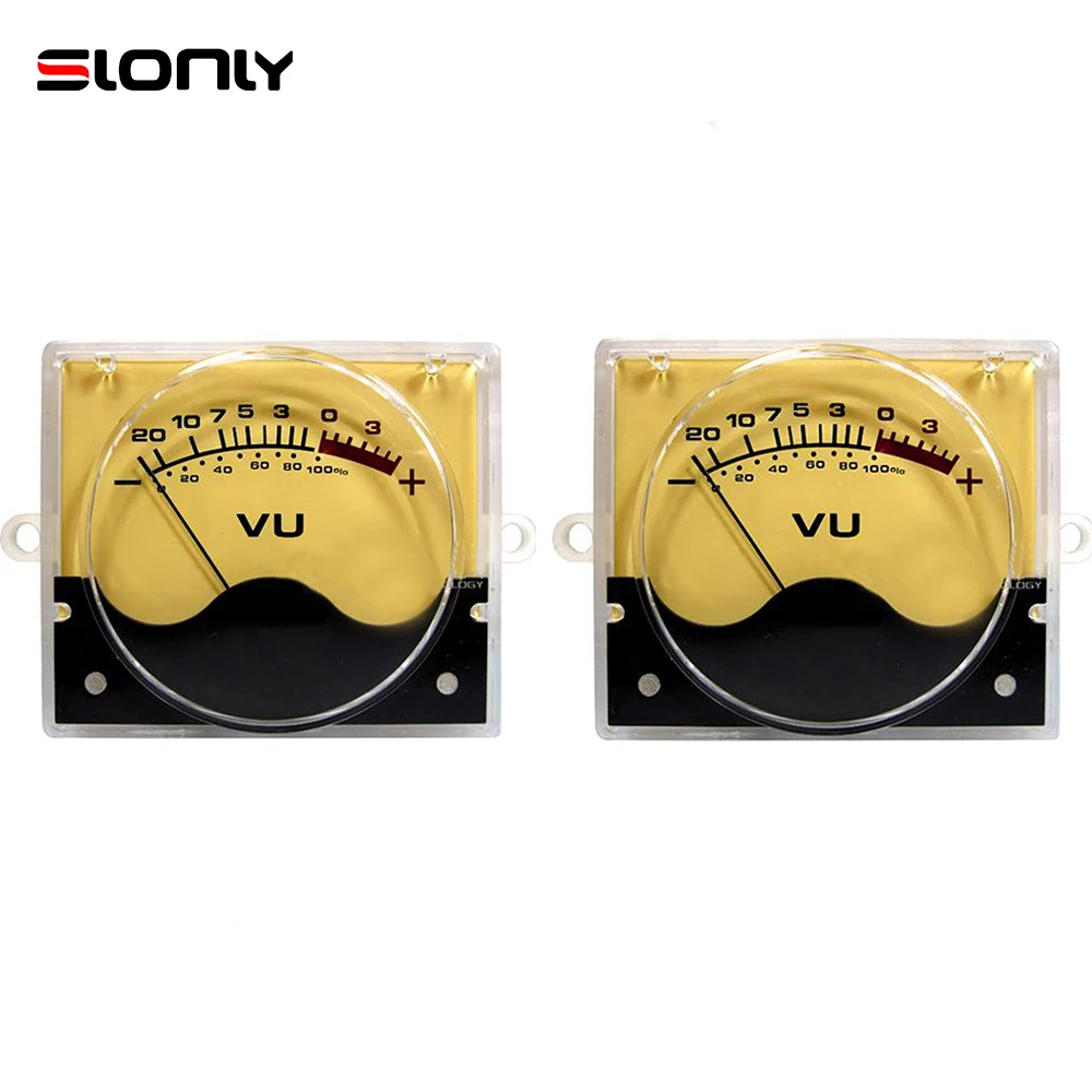 

2pcs P-55SI High-precision VU Meter Head Audio DB Level Meter Power Amplifier DAC Power Sound Pressure Meter w/Backlight