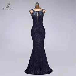 Real video Sexy back style Sequin evening dresses vestido de festa prom gowns vestidos elegante party night dress robe de soiree