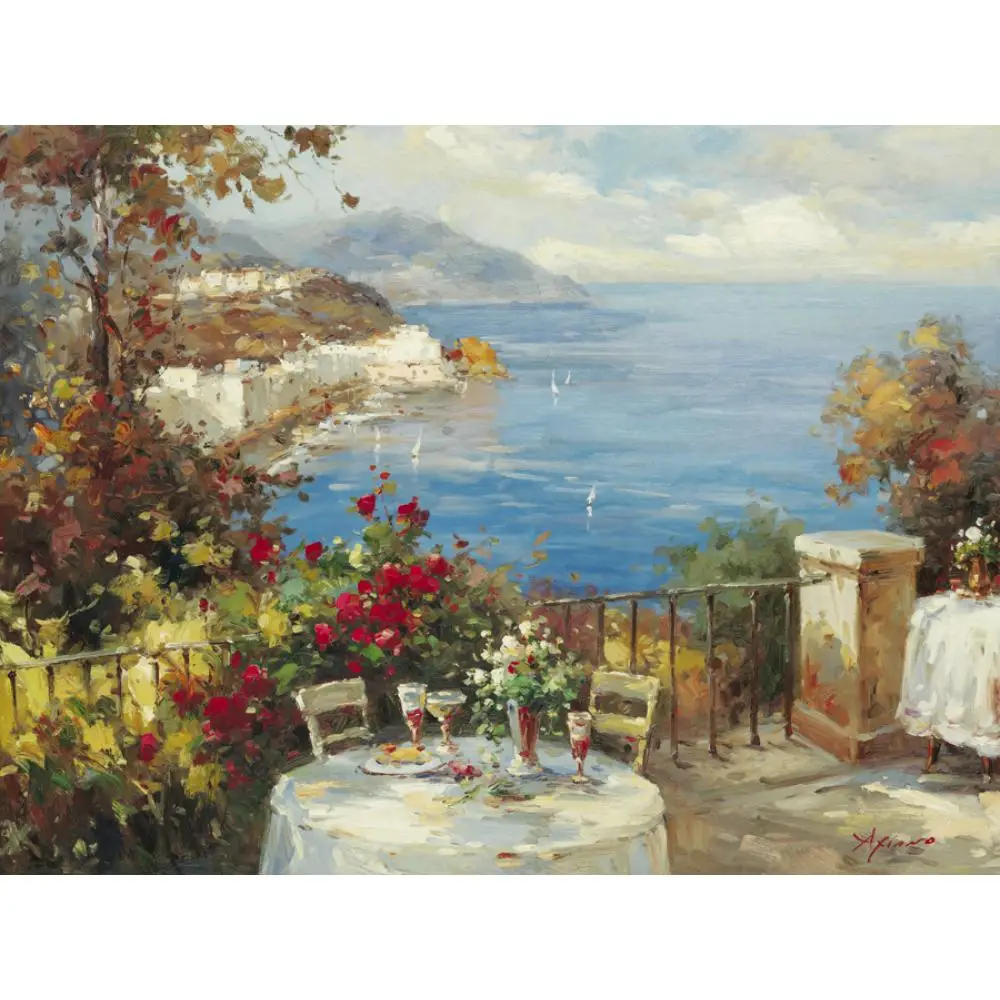 

Handmade Landscapes art Canvas Tableau Mediterranean Oil painting for living room decor