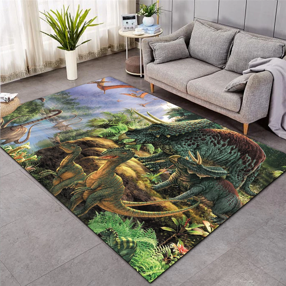 Nordic 3D Dinosaur carpet kids living room sofa bedroom play mat cartoon parlor large carpets hallway door mat customized 005