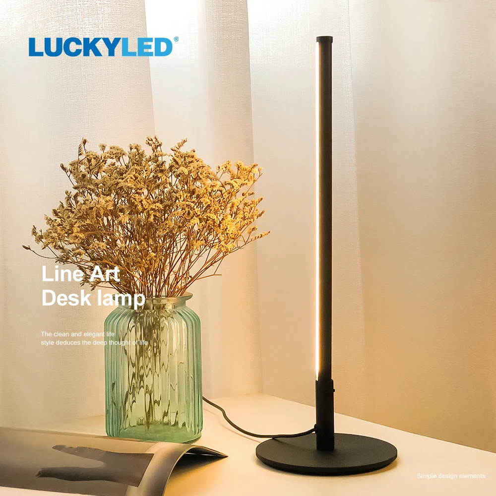 LUCKYLED Nordic Led Desk Lamp with EU Plug Bedside Lamp Touch USB Dimmable Night Light Led Table Lamps for Living Room Bedroom