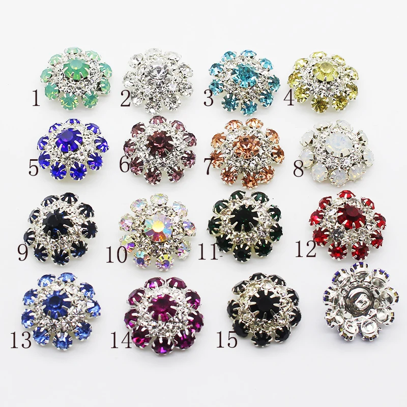 ZMSEY Special 5Pcs Global Explosive Rhinestone Electroplating Alloy Decorative Button DIY Handmade Garment Sewing Button