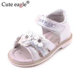 2023 Summer Kids Sandals for Girls Baby Sandals Soft Leather Flowers Princess Girls Shoes Children Beach Sandals Toddler Shoes