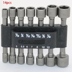 14 Pieces Bit Screwdriver Inside Locket Head Socket Head Magnetic Wind Wind Electric Tool Screwdriver  Cylinder Head Sleeve