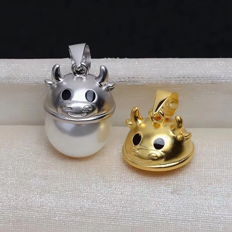 

Cute Animal New 925 Sterling Silver Pendant Base Settings Mountings Findings Parts for Pearl Crystal Jade Agate 5pcs/lot