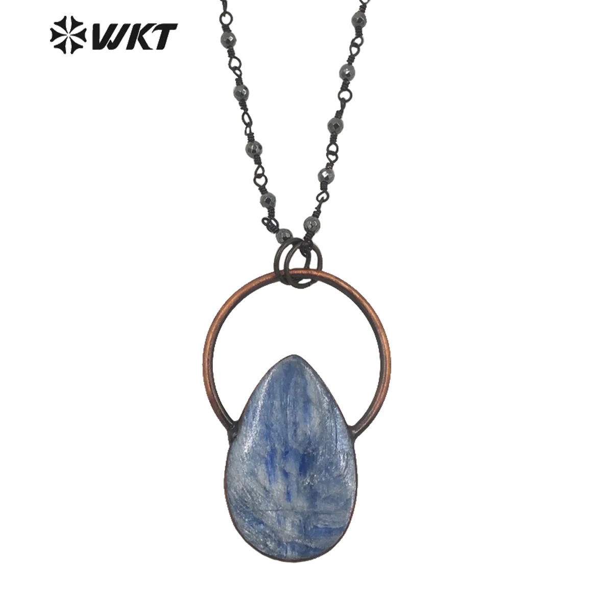 

WT-N1342 WKT Retro Court Blue Kyanite Drop Shape Pendants Paired With Fashion For Women's 2023 Trend Jewelry Necklaces Gifts