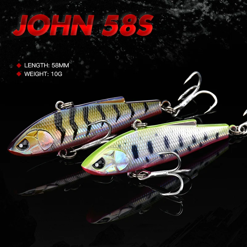 ALLBLUE New ANGRY JOHN VIB Sinking Fishing Lure Ice Jigging 58MM/70MM Hard Plastic Vibration Winter Bass Pike Artificial Tackle