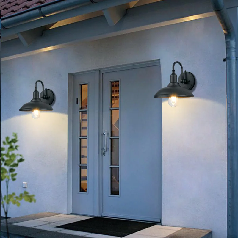 New Outdoor Light Retro Induction Wall Lamp Outdoor Community Villa Courtyard Gate Garden Lamp Door Exterior Wall Lamp
