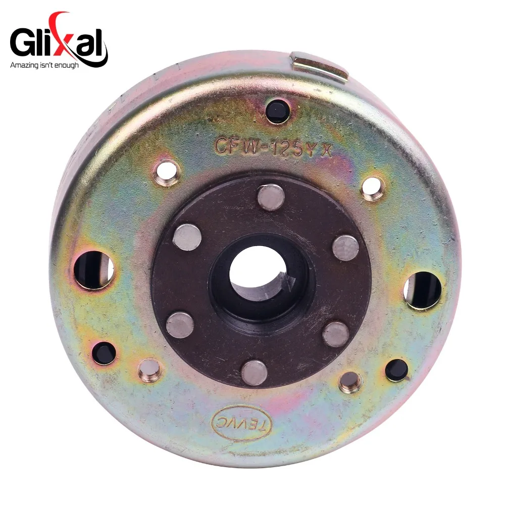 Glixal GY6 125cc 150cc Flywheel Rotor for 6-Coil Magneto Stator for 152QMI 157QMJ Scooter Moped ATV Quad Go-Kart