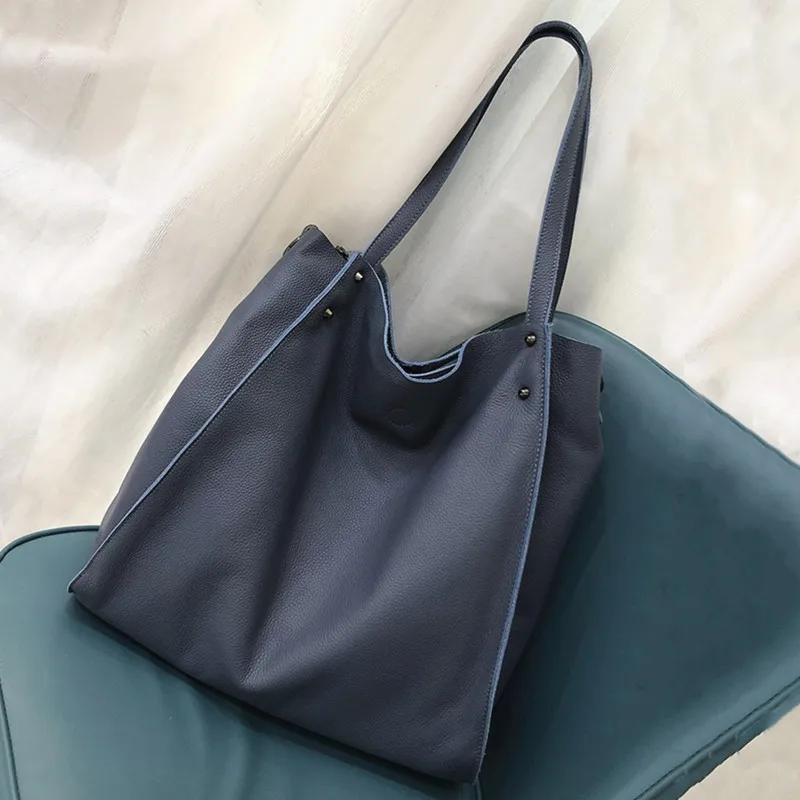 Large Capacity Tote Female Handbags Women Shoulder Bags Soft Genuine Leather Ladies Crossbody Bag Casual High Quality Big Bags