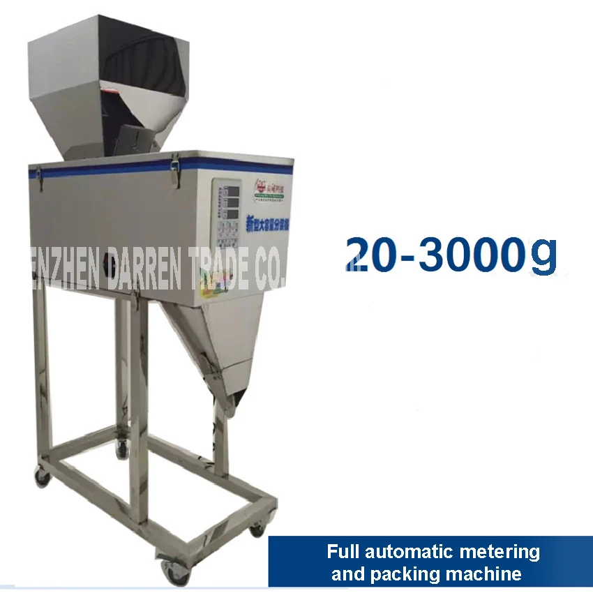 

220V/110V 20-3000g racking machine, quantitative packaging machine,180W automatic food/powder/particle/seed filling machine